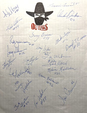 USFL ONE-OF-A-KIND 1984 OKLAHOMA OUTLAWS ORIG. ART SIGNED BY 21 PLAYERS W/JSA picture