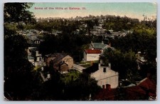 Antique Illinois Postcard GALENA Hills Panoramic View 1913 picture