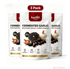 3Pack Everwell Fermented Black Garlic 180 Softgels, Odorless Non-GMO Supplement picture