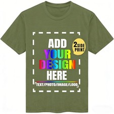 Personalized Custom T-Shirt Double Sided Print  Your Design Text Logo Photo Gift picture