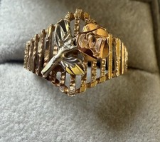 Vintage 10K Two Toned Yellow Gold Ring Michael Anthony  Size 8.25   3 grams picture
