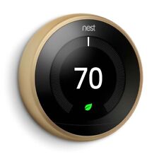 Google Nest 3rd Generation Learning Thermostat T3007ES Wi-Fi Color-Brushed Brass picture
