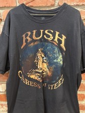 Vtg Rush Caress of Steel Tour 1975- 1976 T-Shirt 2XL Tour Destination Dates Y2K picture