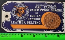 Vintage Indian Rawhide Leather Belting Indiana Hang Tag picture