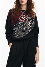 NWT £99 Desigual Toulouse Lacroix Crewneck Abstract Graphic Sweater oversized XS picture
