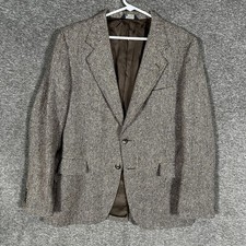 Yorkshire Tweed MOON Blazer Mens 44R Brown Wool Sport Coat England Kuppenheimer picture