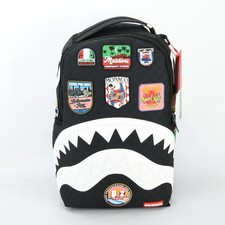 Sprayground Global Mogul Billionaire Shark Leather Bag Backpack Unisex Black picture