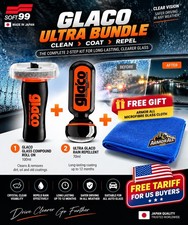 Soft99 Ultra Glaco + Glass Compound Roll On 12 Month Rain Repellent Kit + Towel picture