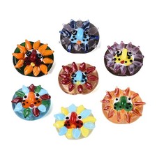 30pcs Handmade Transparent Lampwork Beads, Crystal Persimmon & Sunflower Beads picture