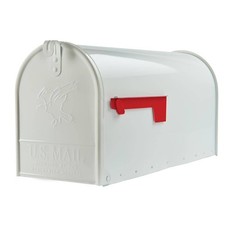 Architectural Mailboxes Elite White, Large, Steel, Post Mount Mailbox picture