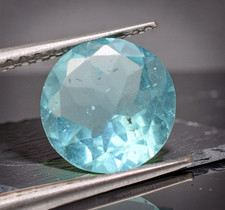 Natural Blue Apatite Gemstone Round Cut 1.40 Ct Certified Loose Gemstone picture