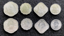Myanmar 4 Coins Set 1, 5, 10, and 25 Pyas 1966 World Coins Circulated picture