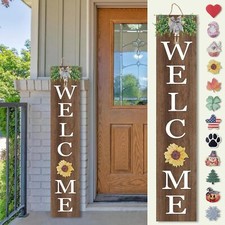 Interchangeable Welcome Sign for Front Porch Standing 47