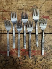 Vintage Amefa Holland “Royal Damask” 7 Salad Forks (set Of 7) picture