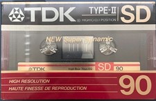 TDK SD90 Type II High Position Cassette Tape SEALED, NOS picture