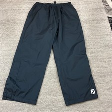 Vintage FootJoy DryJoys Rain Pants Medium Black Golfer Packable Waterproof Mens picture