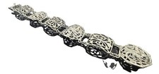Signed Fratelli Coppini 800 Silver Victorian Gryphon Bracelet Ornate Filigree picture