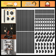 148 Pcs 1/2 Inch Black Iron Pipe Fitting Set - Durable Plumbing Hardware Kit picture