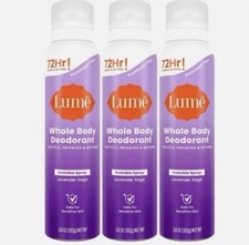 3x - Lume  Whole Body Invisible Spray Deodorant - Lavender Sage - 3.6oz - New picture
