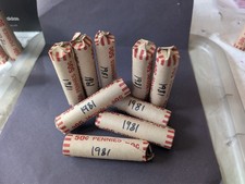 1981 Lincoln Memorial Copper Pennies - 50 Coin Roll - Pre-1982 picture