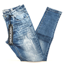 Dreamland Men's Jeans Lt Stone Blue Design Distressed Skinny Fit Denim 30 to 50 picture
