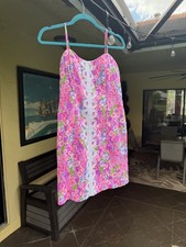Lilly Pulitzer Shelli Dress M (6) Amethyst Moms The Word Floral Stretch Lace picture