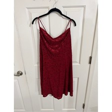 NWT Rewind 3X Burgundy Velvet Burnout Rose Cowl Neck Mini Dress Y2K Romantic picture