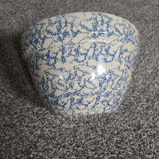 Vintage R.R.P. Co Stoneware Spongeware Pottery Mixing Bowl-9
