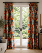 Custom made Thibaut's Sulu Pencil Pleated Lined 100% Linen Curtain 50
