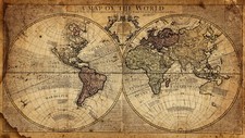 1630 World Map Antique Vintage Reproduction Old Style Poster Print wall decor picture