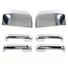 Chrome Full Mirror Covers + Door Handle Covers | Fit for 2015-2020 Ford F-150... picture