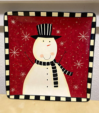 Certified International Dan Di Paolo Snowman Plate • Holiday Winter Decor • NEW  picture