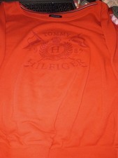 TOMMY HILFIGER Women's 2XL Pullover Crew Neck S/S Long Lounge T-Shirt Red LOGO picture
