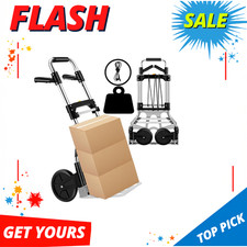 NEW Folding Hand Truck Dolly Cart 330LB Aluminum Telescoping Handle Wheels picture