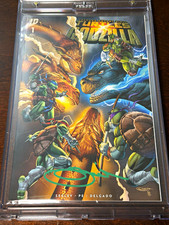 FREE SHIPPING Teenage Mutant Ninja Turtles VS Godzilla Signed by Sajad Shah COA picture