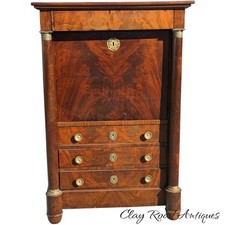 Antique 19th C French Empire Mahogany Secretary Desk Secretaire Brass project picture