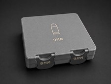 100 Round 9mm Ammo Box | Storage Case | Gray & Beige Organizer Case with Latch picture
