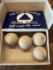 Antique Golf Balls Rare 1920s Spalding Blue Triangle Balls In Box X4 See Desc picture