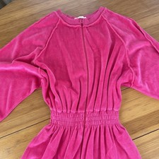 Vintage Neiman Marcus Women’s Jumpsuit Pink Velour Romper picture