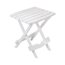 Adams Quik-Fold White Rectangular Resin Folding Side Table picture