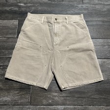 CARHARTT WIP WORK IN PROGRESS DOUBLE KNEE CANVAS WORK SHORTS TAN SZ 32  picture