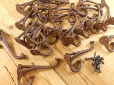 25 Rustic Cast Iron Coat Hat Wall Hooks Restore School Farm Towel Bath Kitchen picture