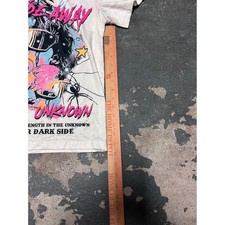 Romwe Never Fade Away Graphic Tee White Pink Synthwave Streetwear Shirt Medium picture