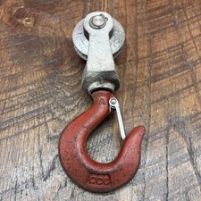 Vintage Crosby A Swivel Hook Wire Rope Pulley Block Snatch Sheave Rigging picture