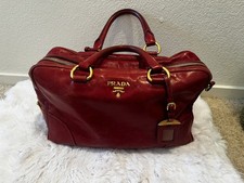 Prada Vitello Shine Satchel Bauletto handbag Red picture