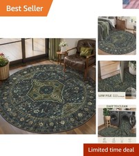 Luxurious 4' Round Oriental Rug - Soft Floral Design for Stylish Interiors picture