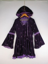 Spirit Tunic Womens XL Hooded Velvet Hoodie Moon Star Lace Trim Bell Sleeve picture
