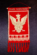 Vintage Zamek Warszawski Warsaw Castle Wall Hanging Poland Woven Eagle Tapestry picture