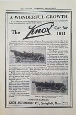 1911 Knox automobile Co Springfield Massachusetts Model S R cars ad picture
