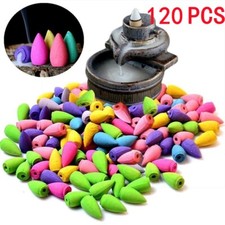 120PCS Backflow smoke Incense Burner Cones Mixed Waterfall Censer Holder Bullet picture